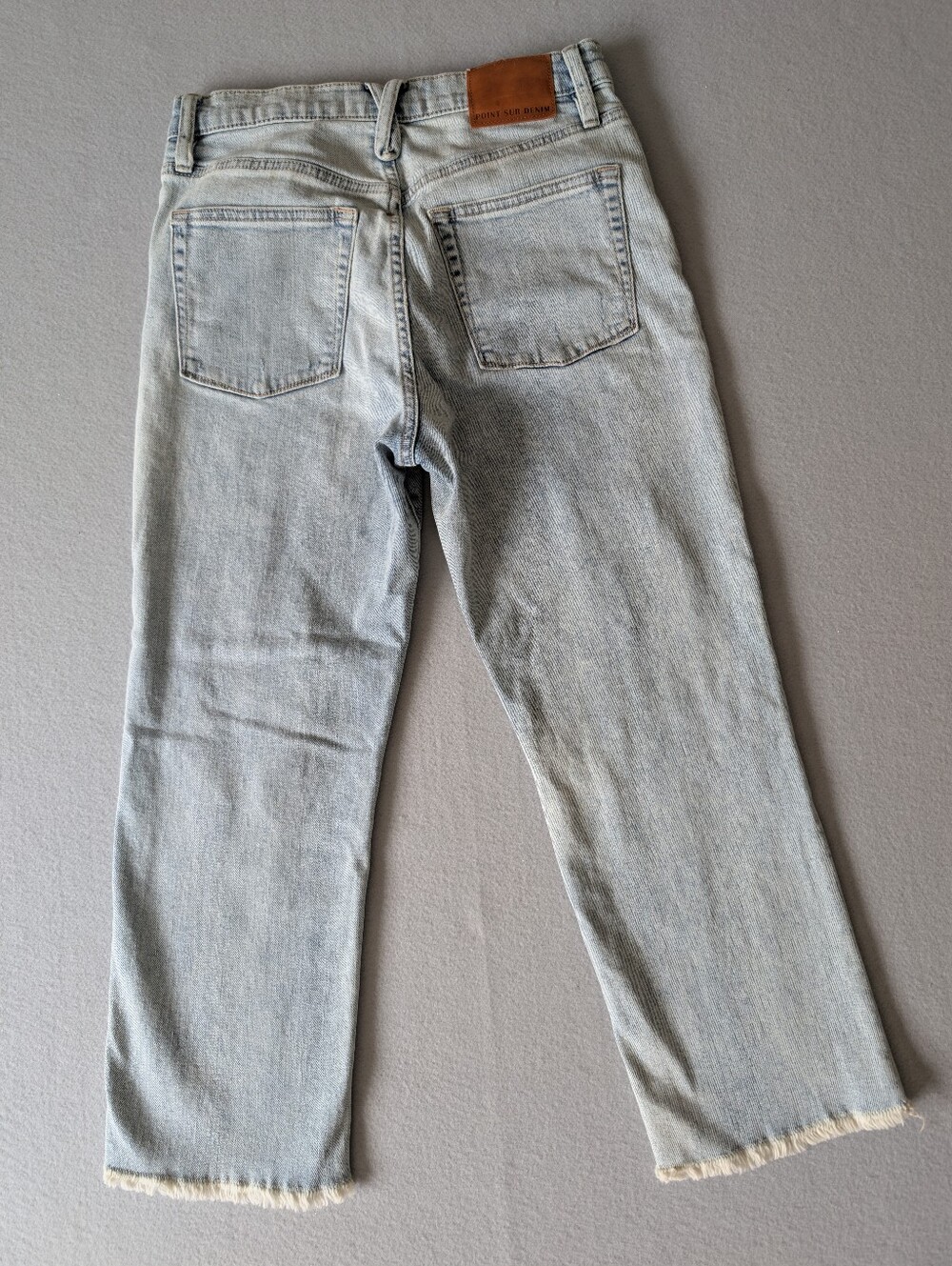 Point Sur High Rise Distressed Patches Light Wash Slim Boy Women's Jeans Sz 27P image 3